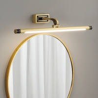 新中式LED浴室镜前灯铜轻奢古达卫生间镜柜专用镜子灯梳妆台墙壁灯