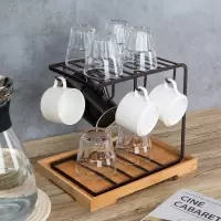古达创意家用沥水玻璃杯水杯挂架咖啡杯马克杯子架收纳杯架托盘置物架