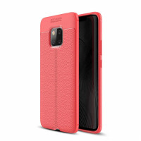 HIGE/华为mate20荔枝纹手机保护壳/套 mate20pro硅胶全包防摔商务软壳保护套 红色mate20 X