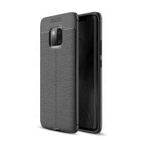 HIGE/华为mate20荔枝纹手机保护壳/套 mate20pro硅胶全包防摔商务软壳保护套 黑色mate20 X