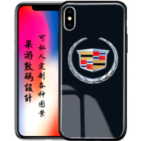 HIGE/苹果X豪华车标手机壳 个性定制玻璃背板车标系列 iphone X防摔保护套壳 5.8英寸 凯迪拉克
