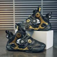 邦塞斯 男童鞋子2022秋冬新款儿童运动篮球鞋中大童男孩旋转纽扣秋冬童鞋