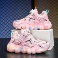 邦塞斯 男女童鞋秋冬季2022新款儿童运动鞋中大童旋转纽扣女孩跑步鞋