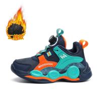 邦塞斯 男女童鞋秋冬中大童运动鞋旋转纽扣秋男童鞋子二棉