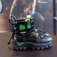 邦塞斯 女童鞋男童棉靴儿童加绒加厚保暖棉鞋防水中大童女童靴子防滑雪地靴