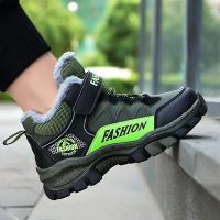 邦塞斯 秋冬季大棉加绒加棉保暖儿童登山鞋狼牙钢爪雪地鞋童鞋