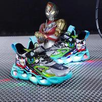 邦塞斯 高品质儿童棉灯鞋运动跑步鞋夜间发光鞋保暖防水棉童鞋