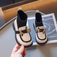 邦塞斯 儿童袜子靴2022年新款秋冬女童皮鞋时尚女孩公主加绒二棉鞋中大童