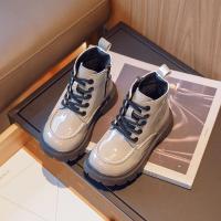 邦塞斯 英伦风小皮鞋秋冬季新款高帮女童马丁靴潮流百搭靴子