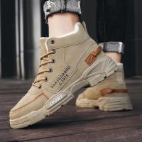 邦塞斯 冬季加绒保暖休闲男鞋英伦风防水马丁靴男增高棉鞋