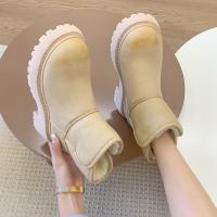 邦塞斯 东北冬季加厚绒毛雪地靴厚底增高短靴棉靴小个子中筒靴女棉鞋