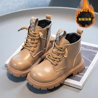 邦塞斯 男女童鞋马丁靴2022秋冬季新款儿童靴子秋冬款女孩鞋子二棉加绒短靴