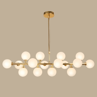 北欧魔豆吊灯 金色创意客厅玻璃球现代简约灯具美式餐厅卧室灯