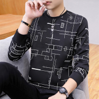 歌爱妮2019秋季新款长袖T恤男薄款上衣服修身韩版中学生卫衣男士打底衫