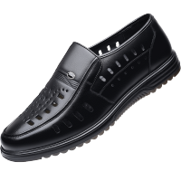 歌爱妮凉鞋男2021皮鞋夏天土商务休闲老年人真皮牛皮防臭镂空透气爸爸鞋