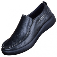 歌爱妮2021外贸男鞋一脚蹬手工真皮百搭男士商务休闲皮鞋透气耐磨厚底爸爸鞋