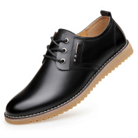 歌爱妮2021男士商务休闲皮鞋真皮耐磨牛筋底内增高春季棕色透气牛皮潮男鞋子