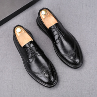 歌爱妮2021商务正装布洛克花男鞋英伦风增高休闲皮鞋韩版新郎结婚鞋子青年