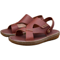 歌爱妮2021男士高级凉鞋休闲凉拖鞋男头层牛皮中年防滑爸爸外穿皮凉鞋男真皮