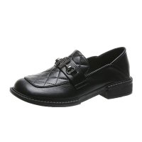 歌爱妮方头单鞋女2021新款ins复古英伦小皮鞋玛丽珍一脚蹬豆豆乐福鞋子