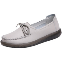 歌爱妮2021真皮单鞋女休闲工作春夏款镂空洞洞凉鞋软底舒适牛筋底中年妈妈鞋