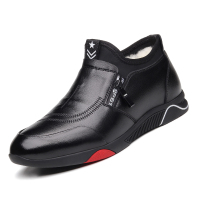 歌爱妮2021棉鞋男冬季新款加绒保暖真皮羊毛内增高运动休闲棉鞋皮毛一体短靴