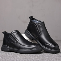 歌爱妮2021棉鞋男冬季新款真皮加绒雪地靴防滑保暖羊毛中老年皮毛一体爸爸鞋