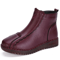 歌爱妮2021冬季老北京布鞋女士中老年加绒加厚保暖妈妈棉鞋牛筋底防滑雪地靴