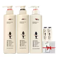 阿道夫520洗护沐3件套装 亮泽丝滑洗发水520ml+植萃护发素520ml+青春沐浴露520ml