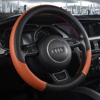 上山豹 适用于17款奥迪Q7/10款A4L/A6L/Q3A13奥迪TT/S3/S5真皮四季方向盘套汽