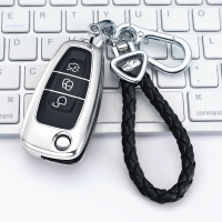 上山豹 适用于适用于福特福克斯致胜17款翼虎汽车钥匙包遥控器保护套壳扣男女士
