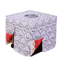 升降取暖方桌电暖方机电暖炉专用电炉罩80*80*68cm烤火罩电暖炉套桌布烤火被桌套罩炉子罩[圆孔]