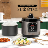洛贝(luby)LBA-5EPM32 阿迪锅 电压力锅5L双胆家用新款智能高压锅 旋扭操控5L无涂层双胆 珠光灰+黑