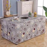 电暖桌罩取暖桌罩电炉罩120*70*60CM长方形[圆孔]烤火罩电暖炉套保暖罩烤火被保暖套电暖桌套(花色随机)