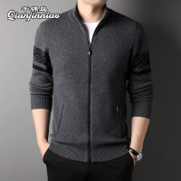 千锦鸟高端加厚羊毛衫男士100纯羊毛冬季厚款开衫抗起球2022年新款中青年公务员休闲百搭针织衫厚实保暖毛衣爸爸冬装