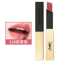 YSL圣罗兰小金管18秋冬新品哑光细管小金条口红唇膏小方管21号口红 限量小金条黑管哑光口红 11# 蜜桃奶茶色2.2g