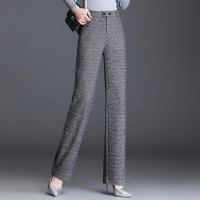 2023秋冬新款羊绒直筒裤中老年高腰休闲气质女士羊毛呢通勤长裤