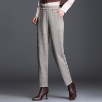 2023秋冬新款弹力羊绒哈伦裤中老年女士高腰休闲气质松紧腰九分裤