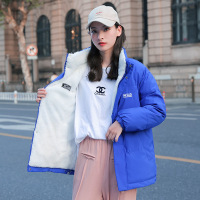 棉服女短款两面穿韩版宽松棉衣学生冬装时尚双面穿假如羊羔毛外套