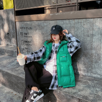 2023新款连帽羽绒棉服马甲女短款秋冬多口袋宽松坎肩背心马夹外套