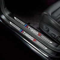 2021-22款瑞虎7plus汽车槛条内饰改装防踩迎宾踏板边防刮耐磨皮革槛保护贴