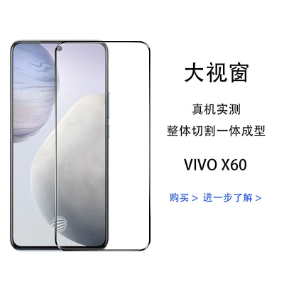 飞膜宝vivoX60全屏钢化膜高清防爆抗蓝光护眼玻璃膜V2046A无白边手机膜