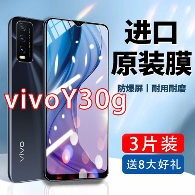 飞膜宝vivoy30g钢化膜全屏vivoY30G抗蓝光手机膜V2066BA防爆玻璃保护膜