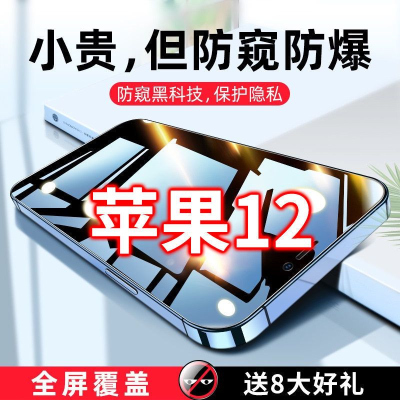 飞膜宝苹果12防窥膜钢化膜12promax全屏iPhone手机十二por刚化ip原装pm