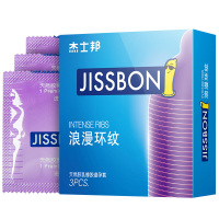 杰士邦(jissbon) 浪漫环纹 3只装 避孕套 超薄润滑螺纹安全套 成人情趣计生性用品