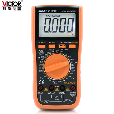 胜利仪器(VICTOR)高精度数字万用表多用表VC9808+ 带电容 频率温度电感