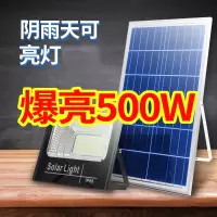 理线家太阳能灯庭院照明灯大功率1000瓦新农村射灯一拖二家用路灯 户外灯