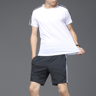 2019夏季短袖男士套装韩版修身潮流两件套休闲运动服一套衣服男装