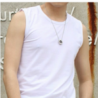 夏季男士背心棉马甲无袖宽肩打底中青年T恤薄款透气 臻依缘