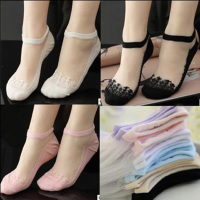 【8双装】袜子女薄款透明玻璃丝水晶丝袜短袜隐形袜女士短筒防滑船袜 臻依缘